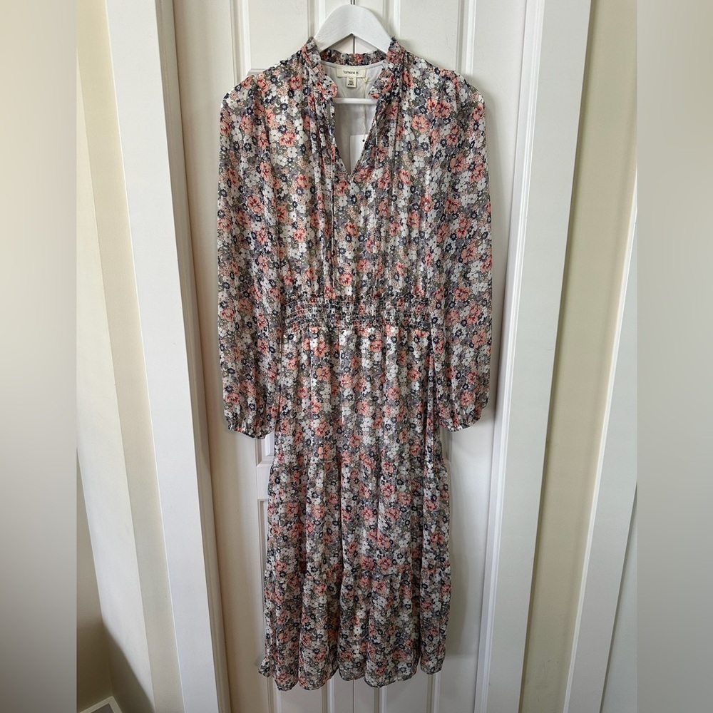Tamara H Floral Bishop Sleeve Maxi Sundress | Size Small